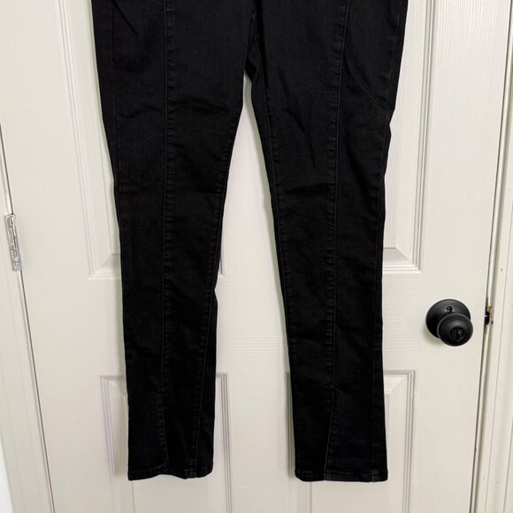 WE THE FREE Double Dutch Slit Skinny Flare Jeans Womens Medium Black Boho Indie - Picture 12 of 13